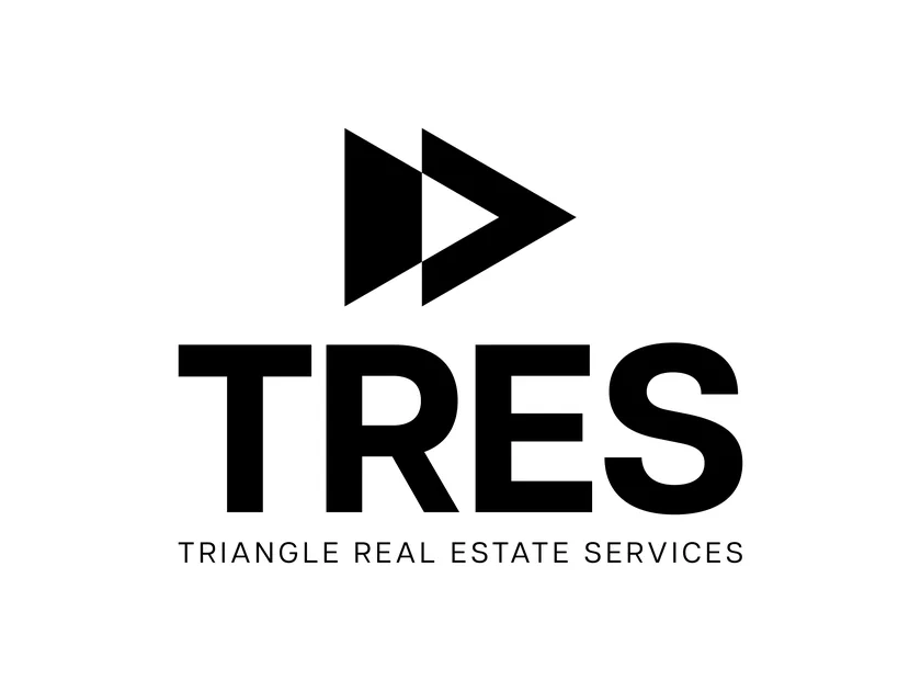 The stacked TRES logo sits in black on white, the single-color version for one-ink print jobs.